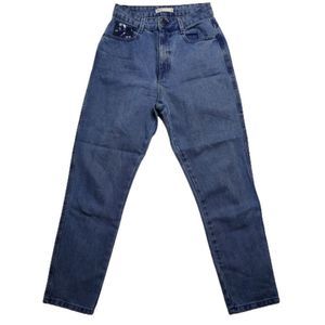 Bluesteel Denim grommet belted high waist mom jeans size 7.5
